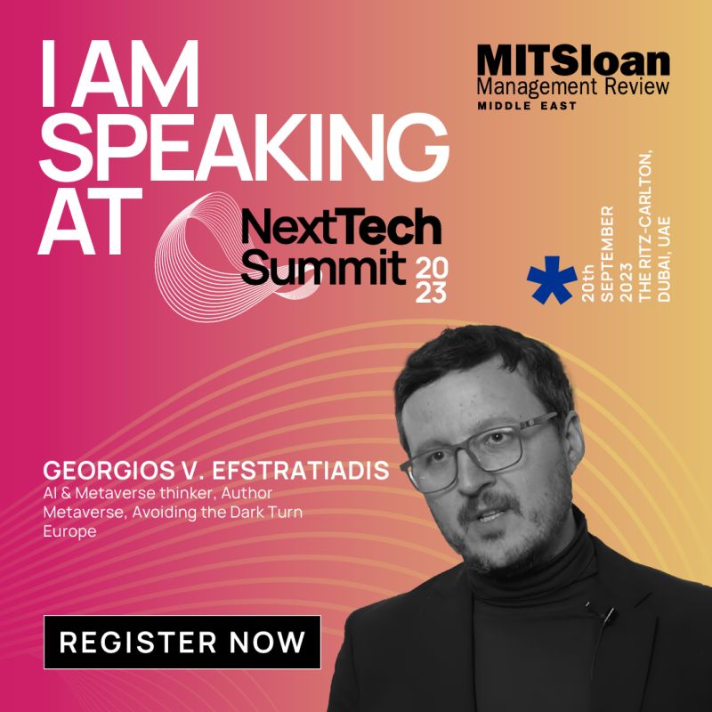 Georgios V. Efstratiadis speaking at NextTech Summit 2023, Dubai
