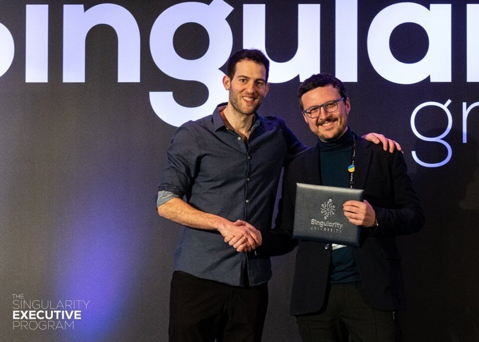 Georgios V. Efstratiadis receiving diploma at The Singularity Executive Program